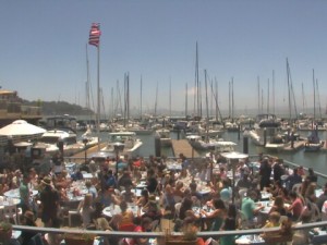 Tiburon locals and tourist alike enjoy fresh "sea-to-table" dining and drinks on Sam's waterfront deck